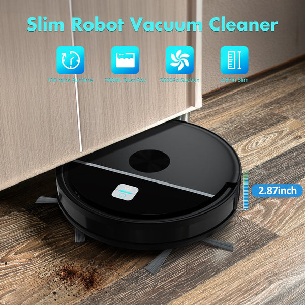 OMESER Robot Vacuum Cleaner, 3500Pa Powerful Suction Robot Vacuum and Mop Combo, WiFi/App Control with Alexa & Google Assistant, Pet Hair Vacuum for Hard Floors & Carpets