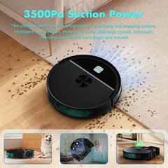 OMESER Robot Vacuum Cleaner, 3500Pa Powerful Suction Robot Vacuum and Mop Combo, WiFi/App Control with Alexa & Google Assistant, Pet Hair Vacuum for Hard Floors & Carpets